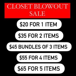 CLOSET BLOWOUT SALE